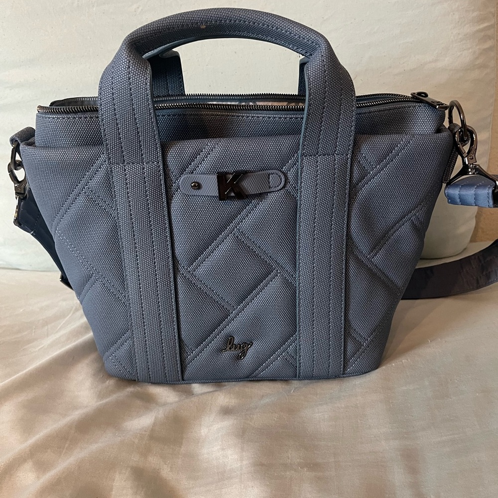 LUG Dory Medium Blue Moon Icepop Matte Luxe Crossbody Tote Handles Handbag Purse